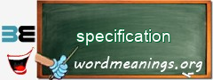 WordMeaning blackboard for specification